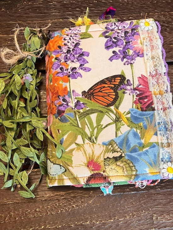 Hand Crafted Other - Butterfly Junk Journal Faith Floral Nature Flowers Softcover Decorated 3 Sig